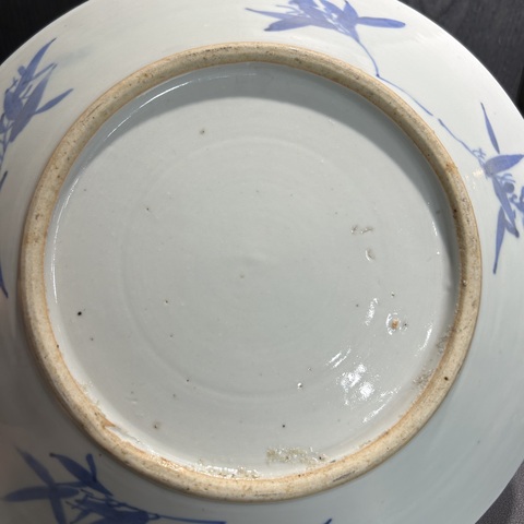 古玩陶瓷青花冰梅圖盤真品鑒賞圖