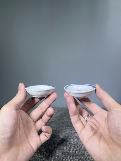 古玩陶瓷青花團(tuán)鶴紋碟真品鑒賞圖