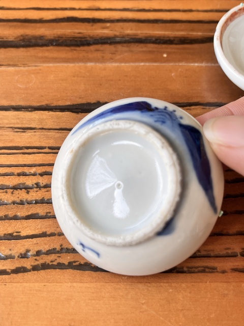 古玩陶瓷青花山水人物紋印盒真品鑒賞圖