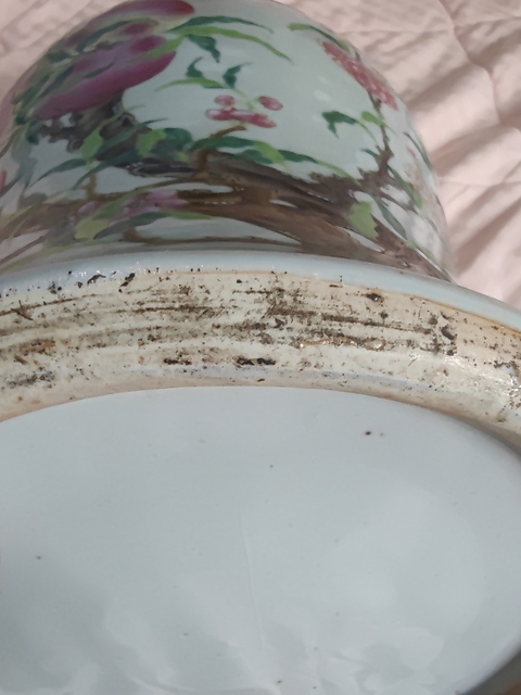 古玩陶瓷桃紋粉彩將軍罐真品鑒賞圖