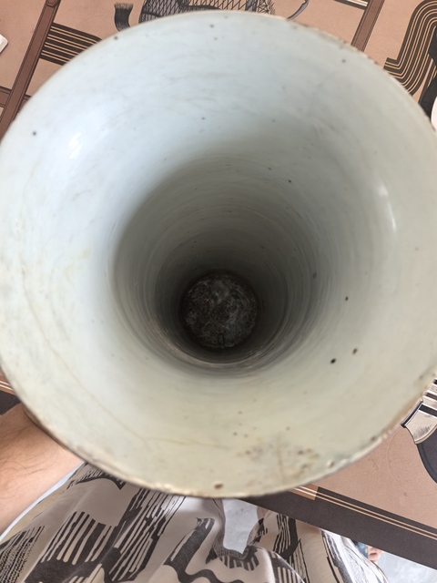 古玩陶瓷青花五彩人物故事花觚真品鑒賞圖