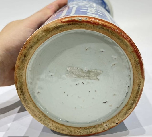 古玩陶瓷花卉紋青花花觚真品鑒賞圖