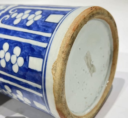 古玩陶瓷花卉紋青花花觚真品鑒賞圖