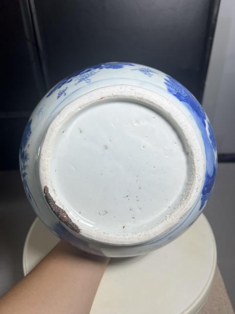 古玩陶瓷明崇禎 青花人物紋蒜頭瓶真品鑒賞圖