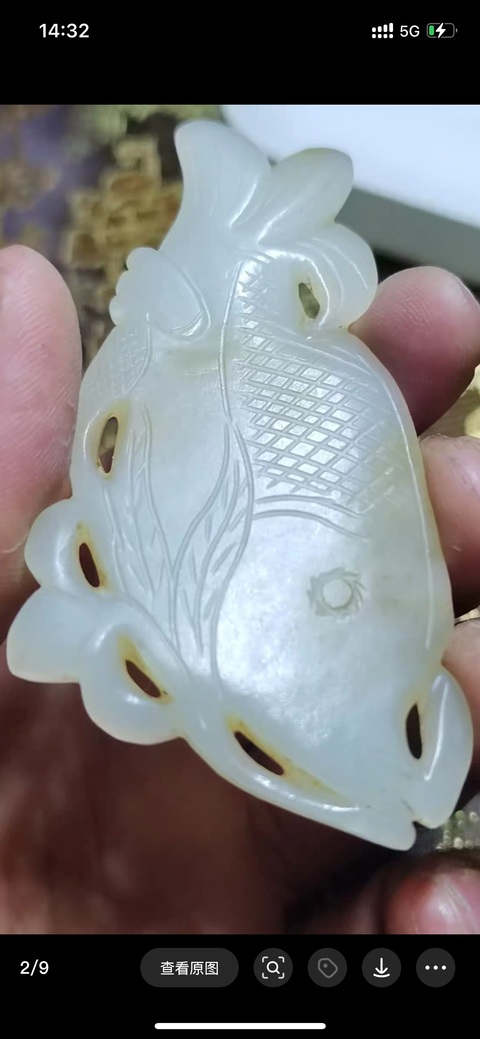 古玩玉器和田玉雕魚(yú)型佩真品鑒賞圖