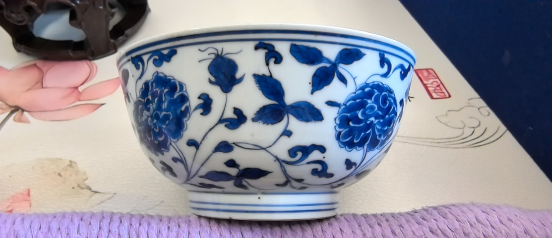 古玩陶瓷康熙青花碗真品鑒賞圖