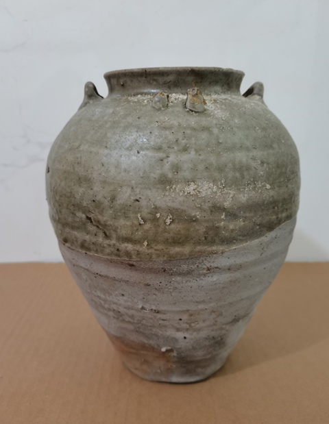 古玩陶瓷青釉四系罐真品鑒賞圖