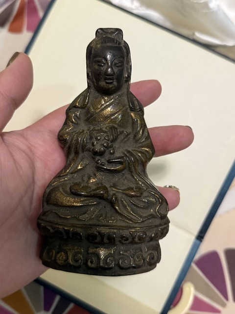 古玩銅器觀音菩薩真品鑒賞圖