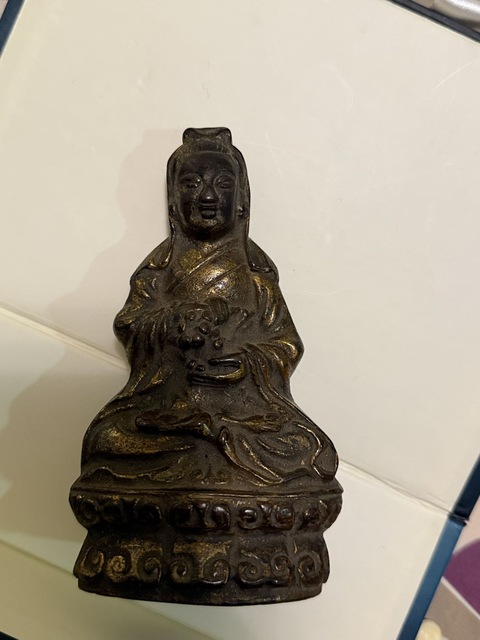 古玩銅器觀音菩薩真品鑒賞圖
