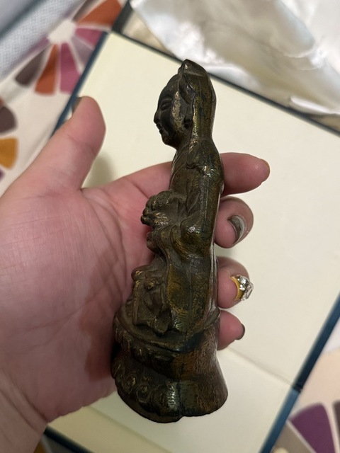 古玩銅器觀音菩薩真品鑒賞圖