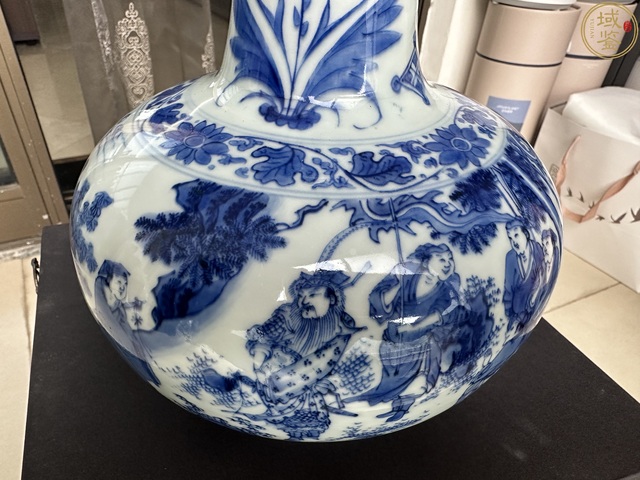 古玩陶瓷崇禎·青花人物故事紋瓶 真品鑒賞圖