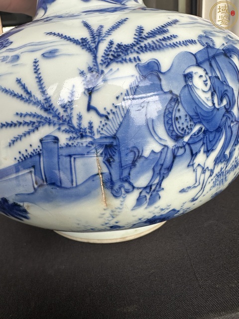 古玩陶瓷崇禎·青花人物故事紋瓶 真品鑒賞圖