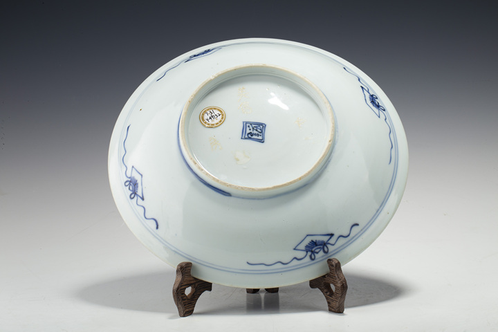 古玩陶瓷清中·青花壽字紋盤拍賣，當前價格278元