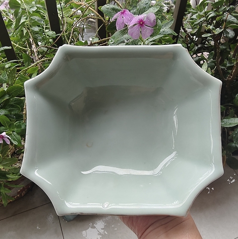 古玩陶瓷晚清豆青細路粉彩金玉滿堂紋貢碗真品鑒賞圖