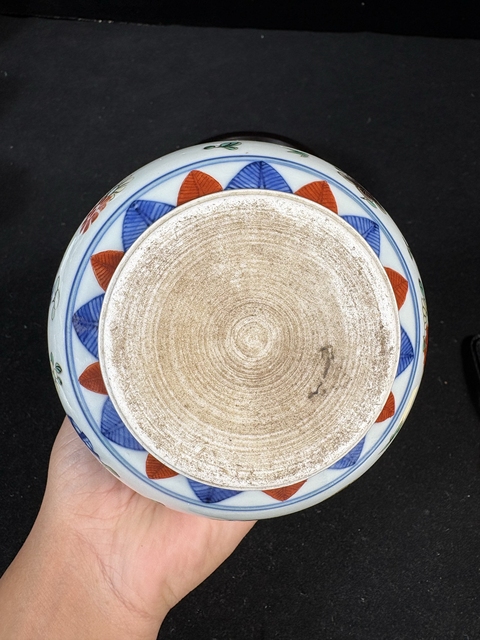 古玩陶瓷青花五彩蒜頭瓶真品鑒賞圖