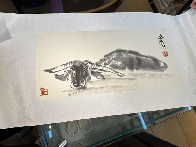 古玩字畫黃胄《水牛》真品鑒賞圖