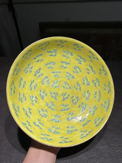 古玩陶瓷清同治 粉彩竹子紋盤(pán)真品鑒賞圖