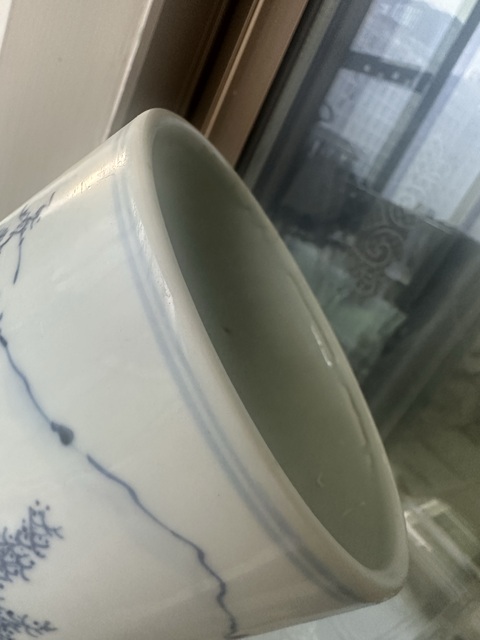 古玩陶瓷人物山水青花筆筒真品鑒賞圖