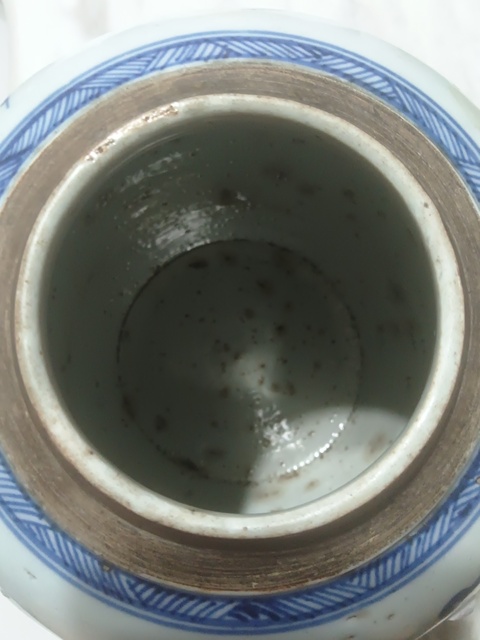 古玩陶瓷青花山水紋罐真品鑒賞圖