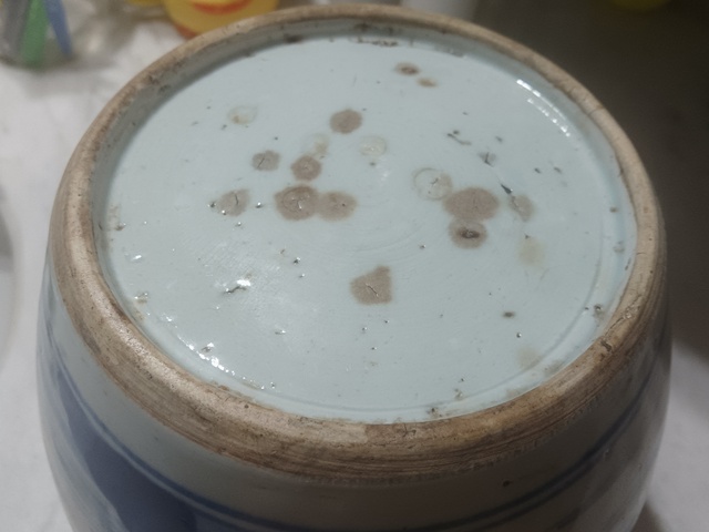 古玩陶瓷青花山水紋罐真品鑒賞圖