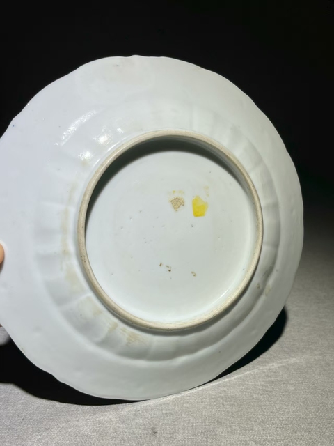古玩陶瓷五彩提籃盤真品鑒賞圖