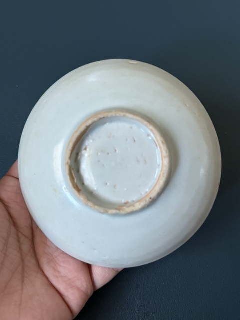 古玩陶瓷蕉葉詩文青花盤真品鑒賞圖