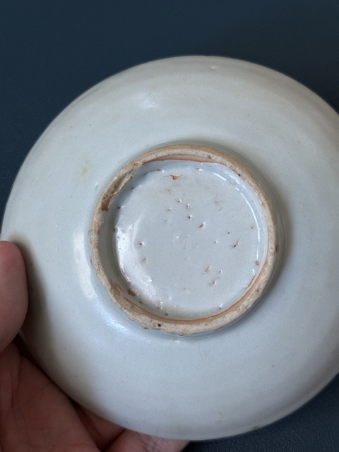 古玩陶瓷蕉葉詩文青花盤真品鑒賞圖