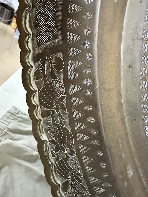 古玩銅器福壽銅掛盤真品鑒賞圖