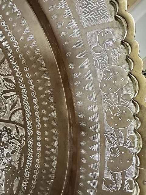 古玩銅器福壽銅掛盤真品鑒賞圖