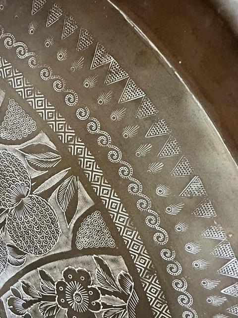 古玩銅器福壽銅掛盤真品鑒賞圖