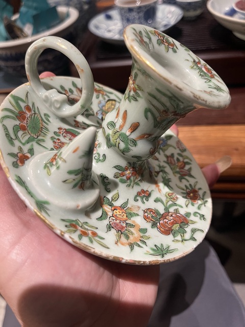 古玩陶瓷清中廣彩器真品鑒賞圖