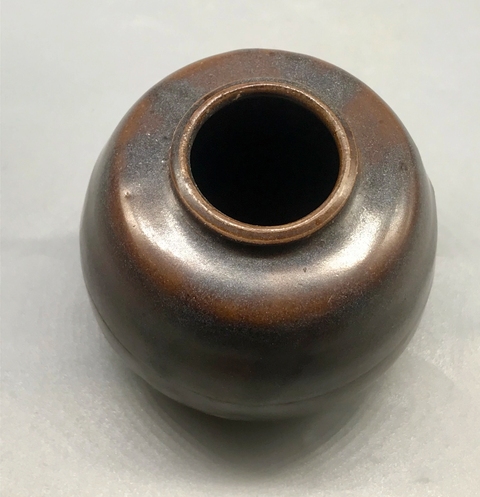古玩陶瓷湖田窯褐釉茶入真品鑒賞圖