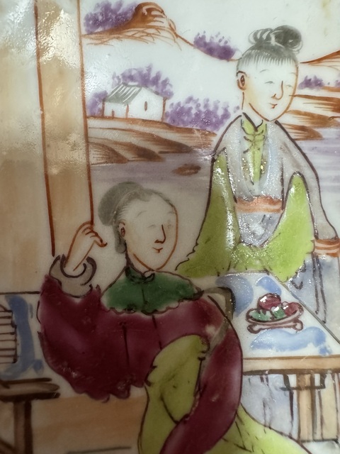 古玩陶瓷廣彩人物故事盤真品鑒賞圖