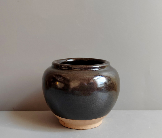 古玩陶瓷明清楊字款茶葉末釉茶入拍賣，當(dāng)前價(jià)格190元