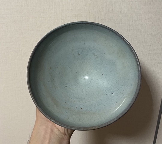 古玩陶瓷元代鈞窯大碗真品鑒賞圖