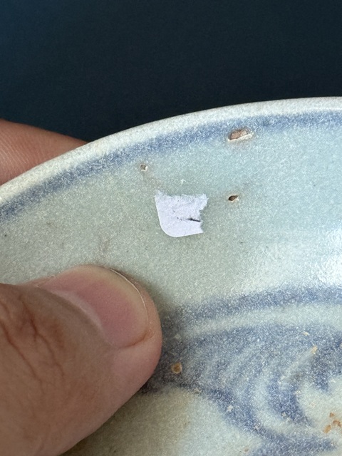 古玩陶瓷明·正德青花露胎魚藻紋臥足盤拍賣，當(dāng)前價(jià)格1000元