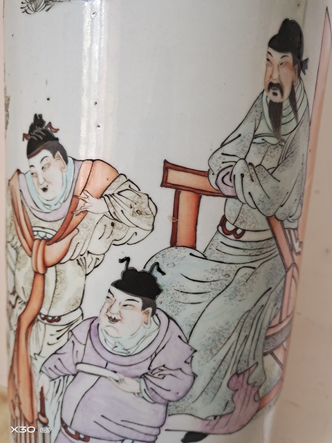 古玩陶瓷人物紋棒槌瓶真品鑒賞圖