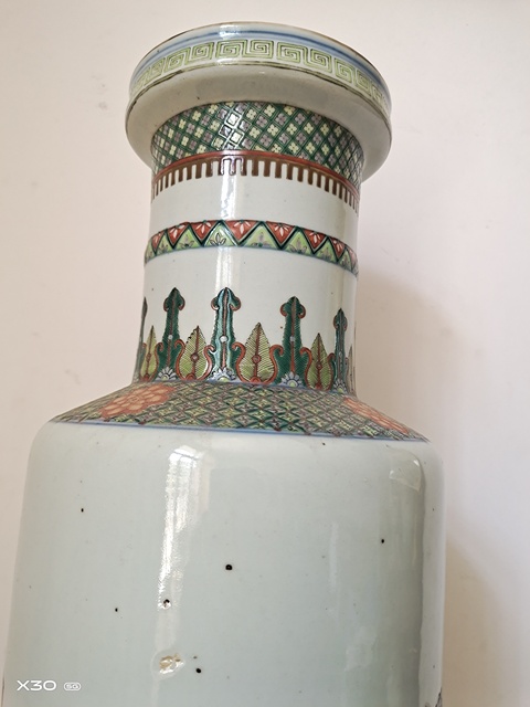 古玩陶瓷人物紋棒槌瓶真品鑒賞圖