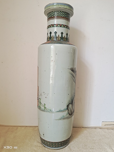 古玩陶瓷人物紋棒槌瓶真品鑒賞圖