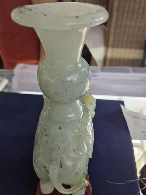 古玩玉器岫玉雕“太平有象”擺件真品鑒賞圖
