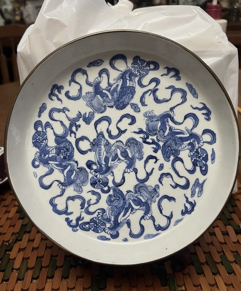 古玩陶瓷青花洗真品鑒賞圖
