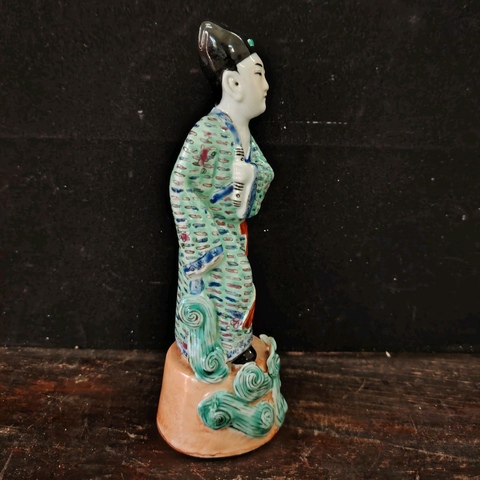 古玩陶瓷民國 粉彩人物瓷塑真品鑒賞圖