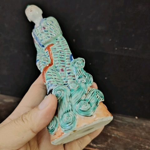 古玩陶瓷民國 粉彩人物瓷塑真品鑒賞圖