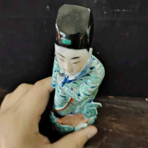 古玩陶瓷民國 粉彩人物瓷塑真品鑒賞圖