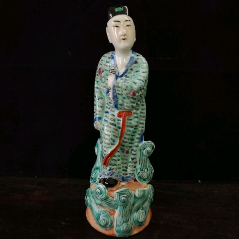 古玩陶瓷民國 粉彩人物瓷塑真品鑒賞圖