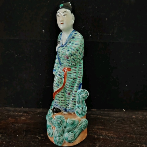 古玩陶瓷民國 粉彩人物瓷塑真品鑒賞圖