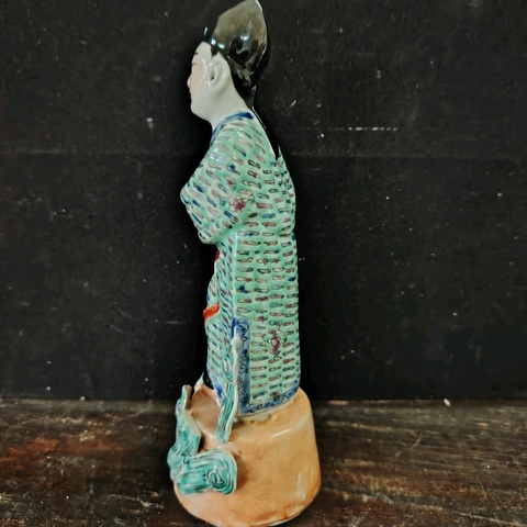 古玩陶瓷民國 粉彩人物瓷塑真品鑒賞圖