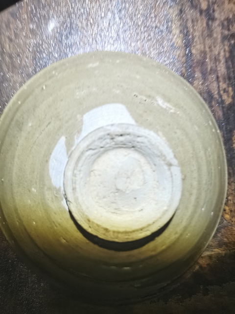 古玩陶瓷青釉刻花斗笠碗真品鑒賞圖