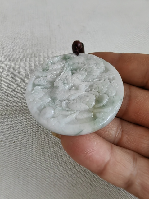 古玩玉器天然翡翠雕“龍紋牌”真品鑒賞圖