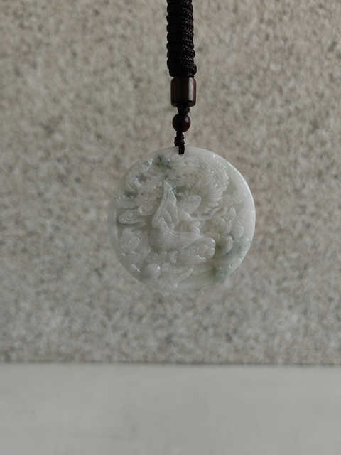 古玩玉器天然翡翠雕“龍紋牌”真品鑒賞圖
